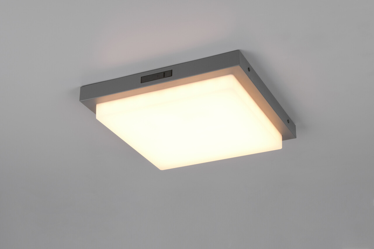 Plafoniera patrata pentru exterior Bermejo, TRIO, 30x30x5.7 cm, 14W, 1x SMD, metal, antracit/alb - imagine 7